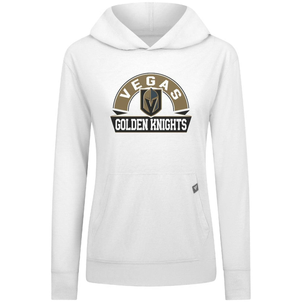 Vegas Golden Knights Levelwear Women's Relay Banner Arch Pullover Hoodie - White Hoodies
