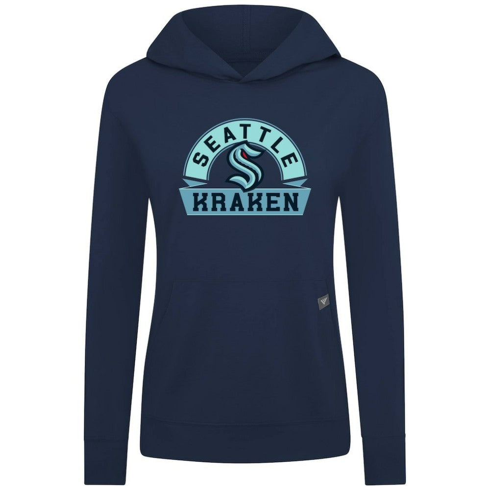 Seattle Kraken Levelwear Women's Relay Banner Arch Pullover Hoodie - Deep Sea Blue Hoodies