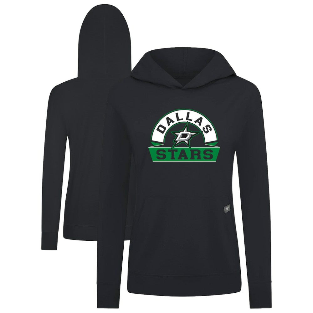 Dallas Stars Levelwear Women's Relay Banner Arch Pullover Hoodie - Black Hoodies