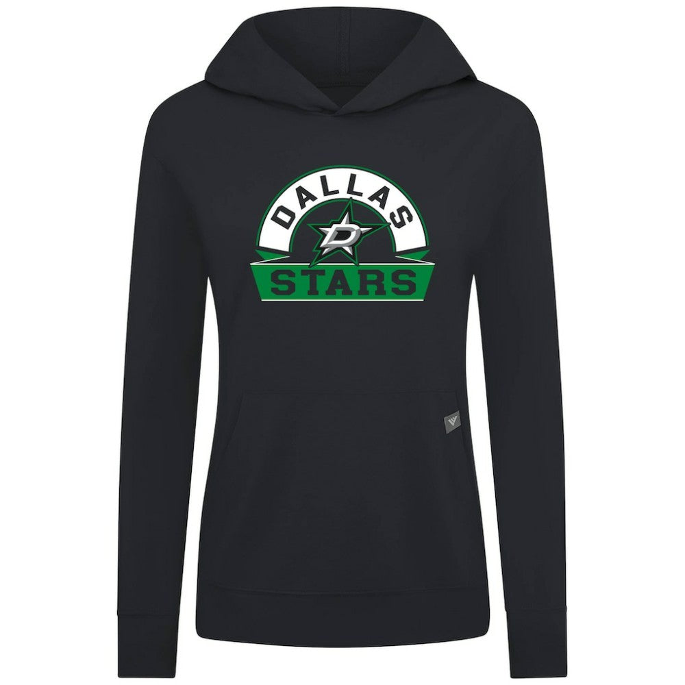 Dallas Stars Levelwear Women's Relay Banner Arch Pullover Hoodie - Black Hoodies