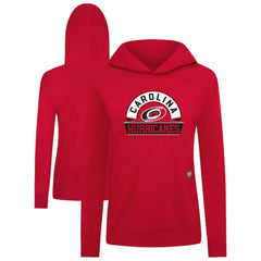 Carolina Hurricanes Levelwear Women's Relay Banner Arch Pullover Hoodie - Red Hoodies
