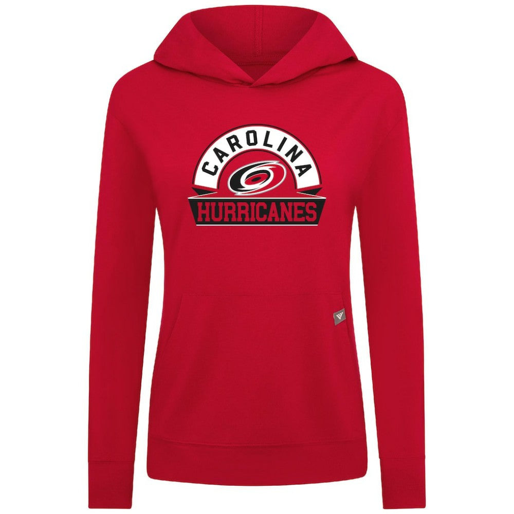Carolina Hurricanes Levelwear Women's Relay Banner Arch Pullover Hoodie - Red Hoodies