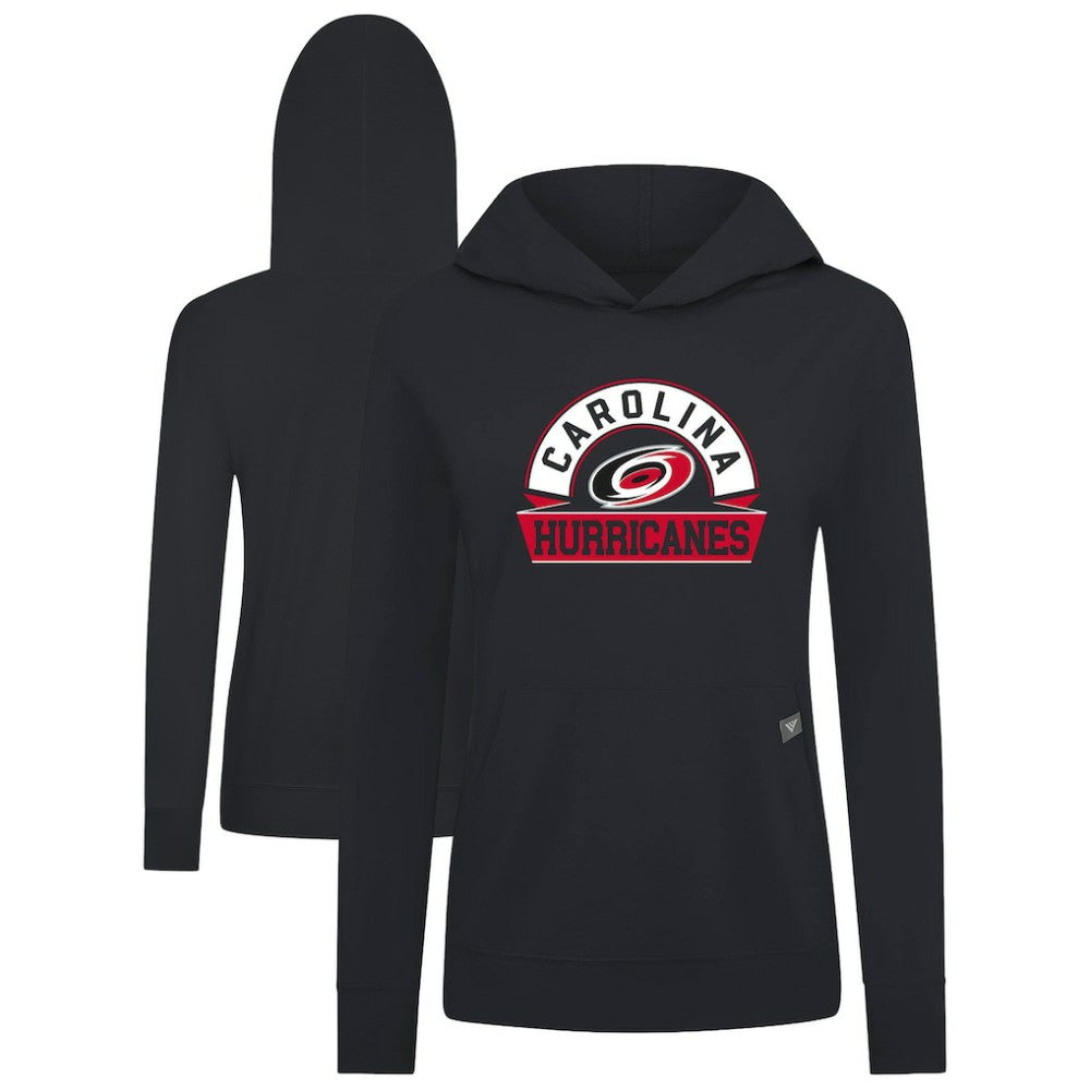 Carolina Hurricanes Levelwear Women's Relay Banner Arch Pullover Hoodie - Black Hoodies