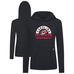 Carolina Hurricanes Levelwear Women's Relay Banner Arch Pullover Hoodie - Black Hoodies