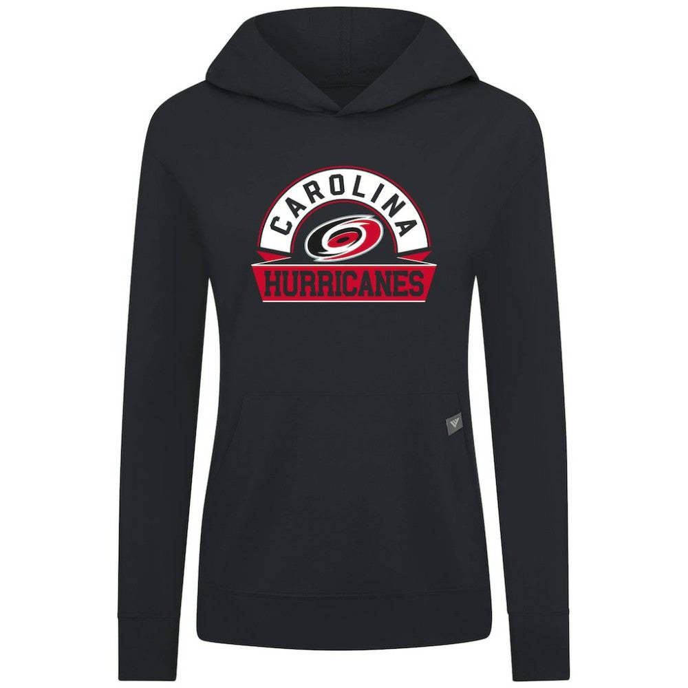 Carolina Hurricanes Levelwear Women's Relay Banner Arch Pullover Hoodie - Black Hoodies