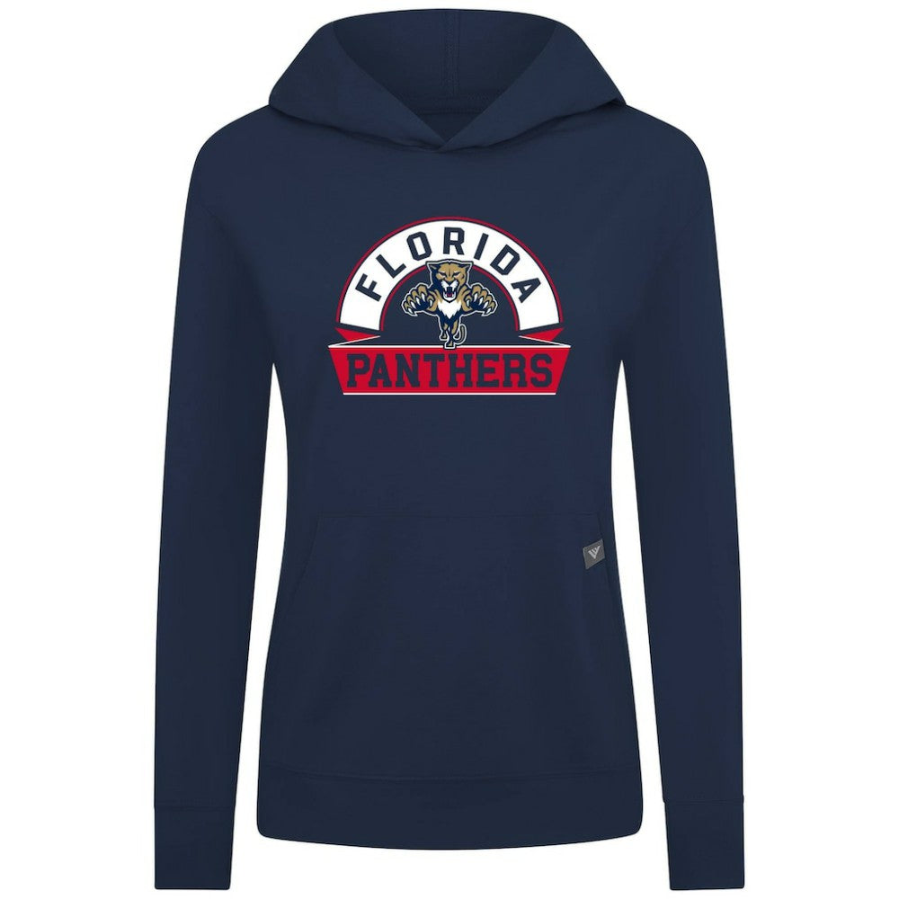 Florida Panthers Levelwear Women's Relay Banner Arch Pullover Hoodie - Navy Hoodies
