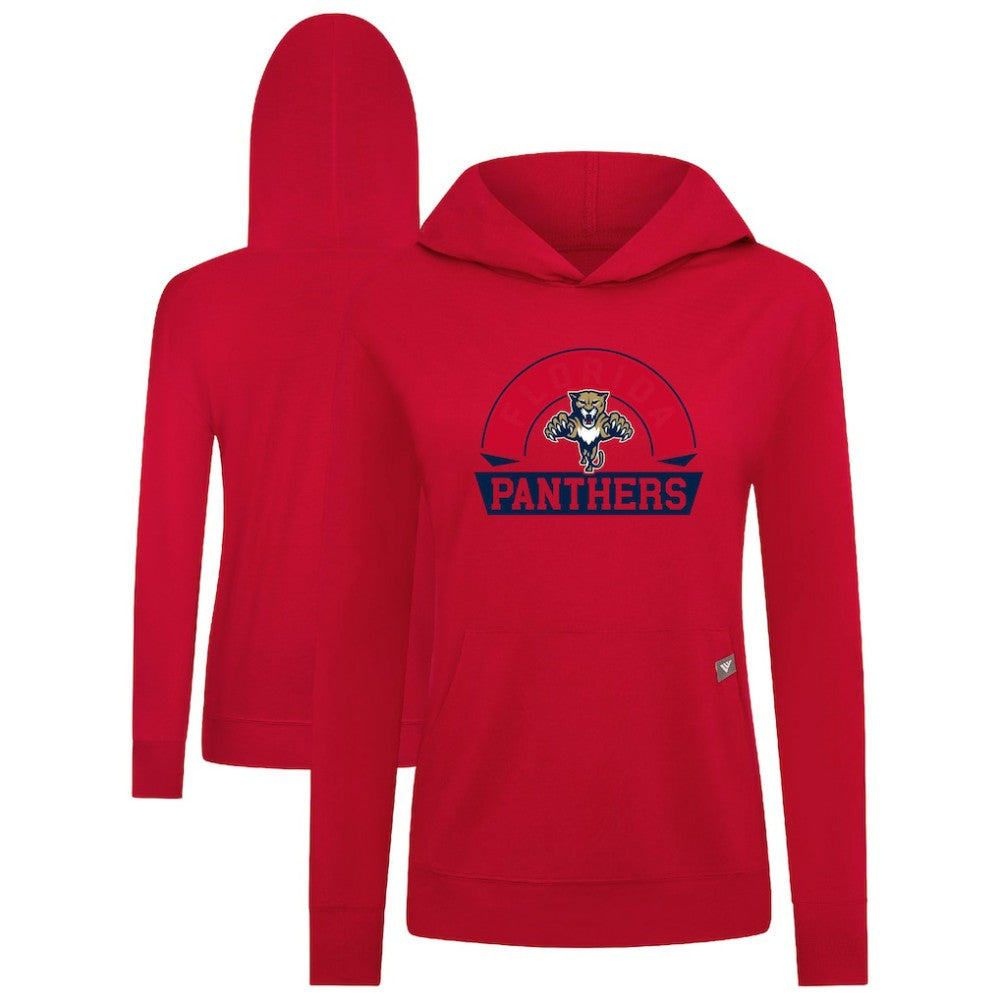 Florida Panthers Levelwear Women's Relay Banner Arch Pullover Hoodie - Red Hoodies