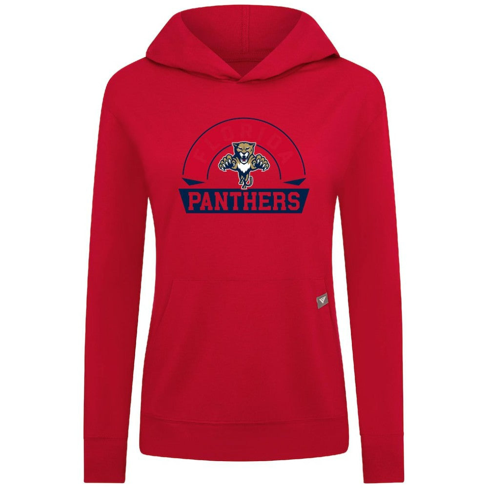 Florida Panthers Levelwear Women's Relay Banner Arch Pullover Hoodie - Red Hoodies
