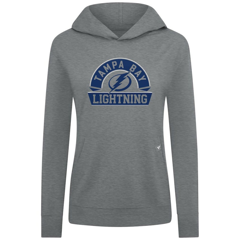 Tampa Bay Lightning Levelwear Women's Relay Banner Arch Pullover Hoodie - Gray Hoodies