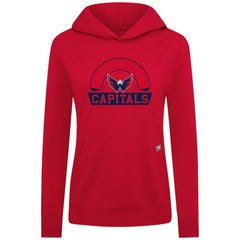 Washington Capitals Levelwear Women's Relay Banner Arch Pullover Hoodie - Red Hoodies