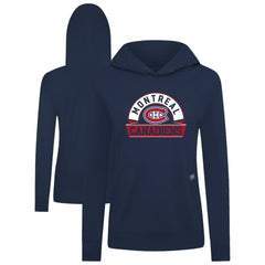 Montreal Canadiens Levelwear Women's Relay Banner Arch Pullover Hoodie - Navy Hoodies
