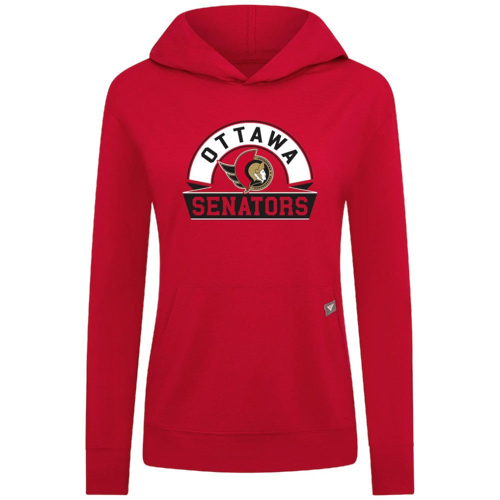 Ottawa Senators Levelwear Women's Relay Banner Arch Pullover Hoodie - Red Hoodies