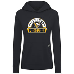 Pittsburgh Penguins Levelwear Women's Relay Banner Arch Pullover Hoodie - Black Hoodies
