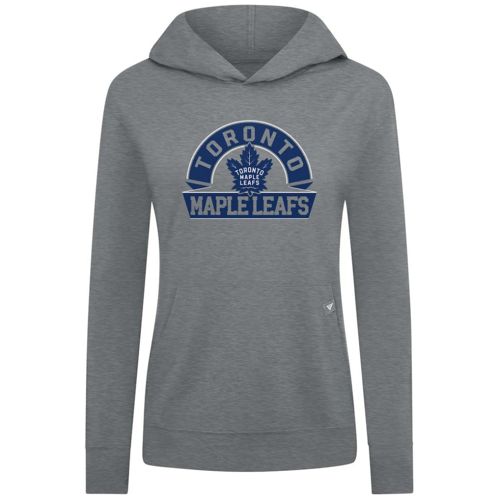 Toronto Maple Leafs Levelwear Women's Relay Banner Arch Pullover Hoodie - Gray Hoodies