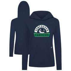 Vancouver Canucks Levelwear Women's Relay Banner Arch Pullover Hoodie - Navy Hoodies
