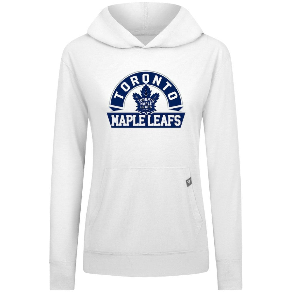 Toronto Maple Leafs Levelwear Women's Relay Banner Arch Pullover Hoodie - White Hoodies