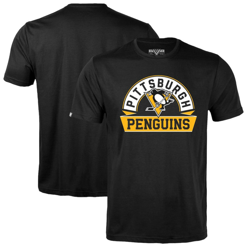 Pittsburgh Penguins Levelwear Richmond Banner Arch T-Shirt - Black T-shirts