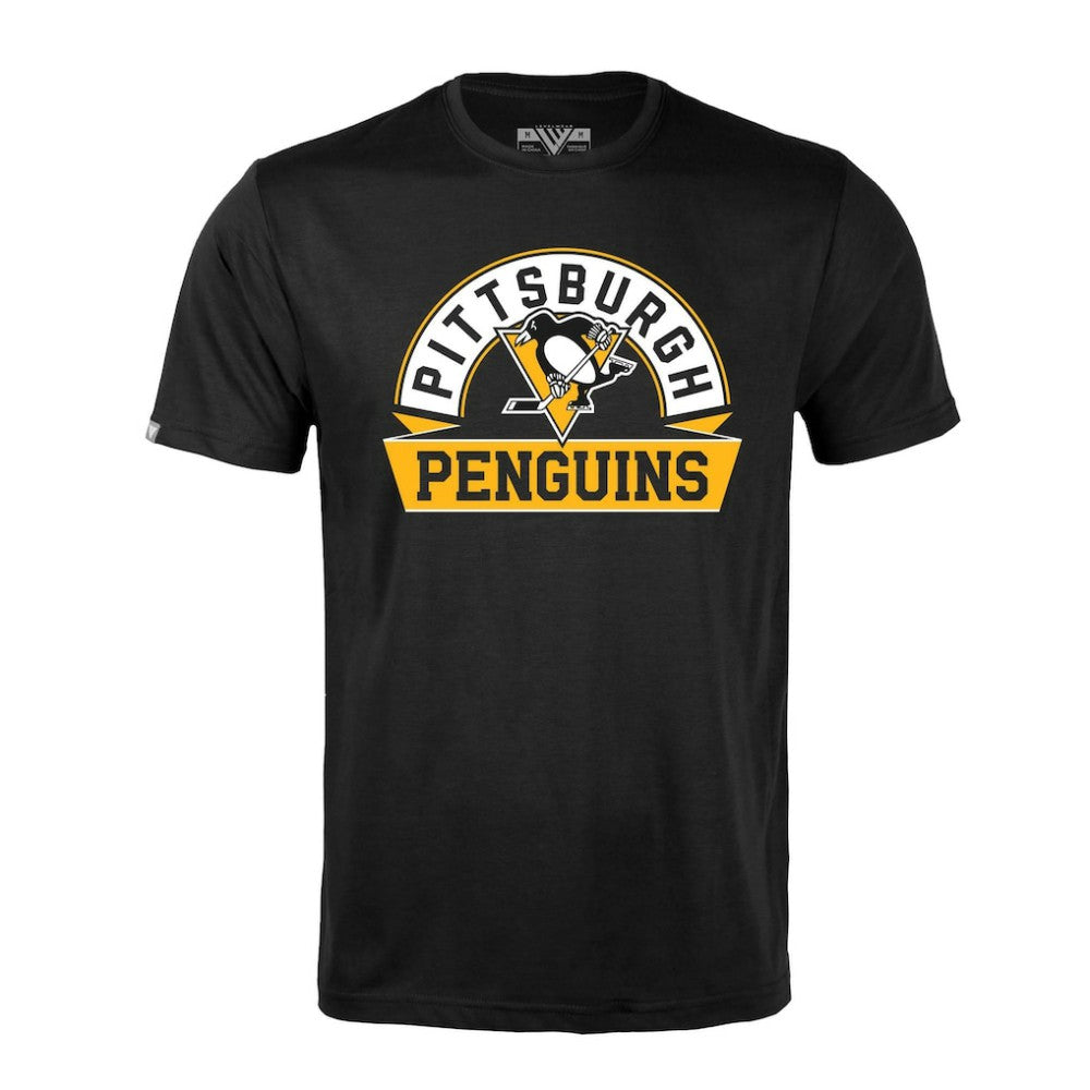 Pittsburgh Penguins Levelwear Richmond Banner Arch T-Shirt - Black T-shirts