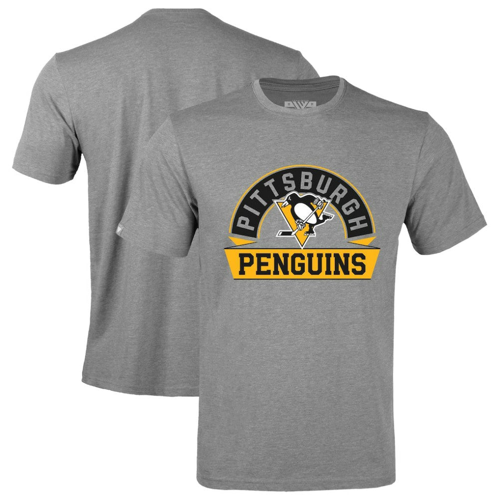 Pittsburgh Penguins Levelwear Richmond Banner Arch T-Shirt - Gray T-shirts