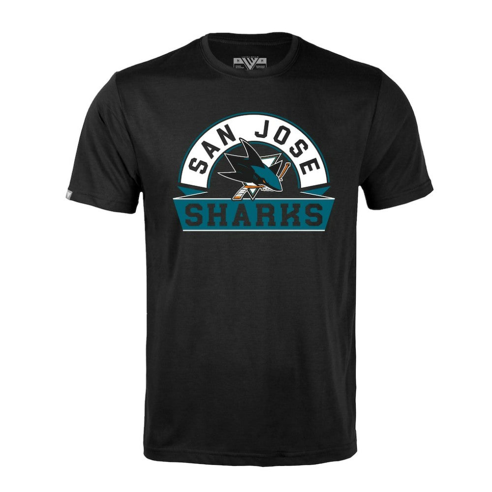 San Jose Sharks Levelwear Richmond Banner Arch T-Shirt - Black T-shirts