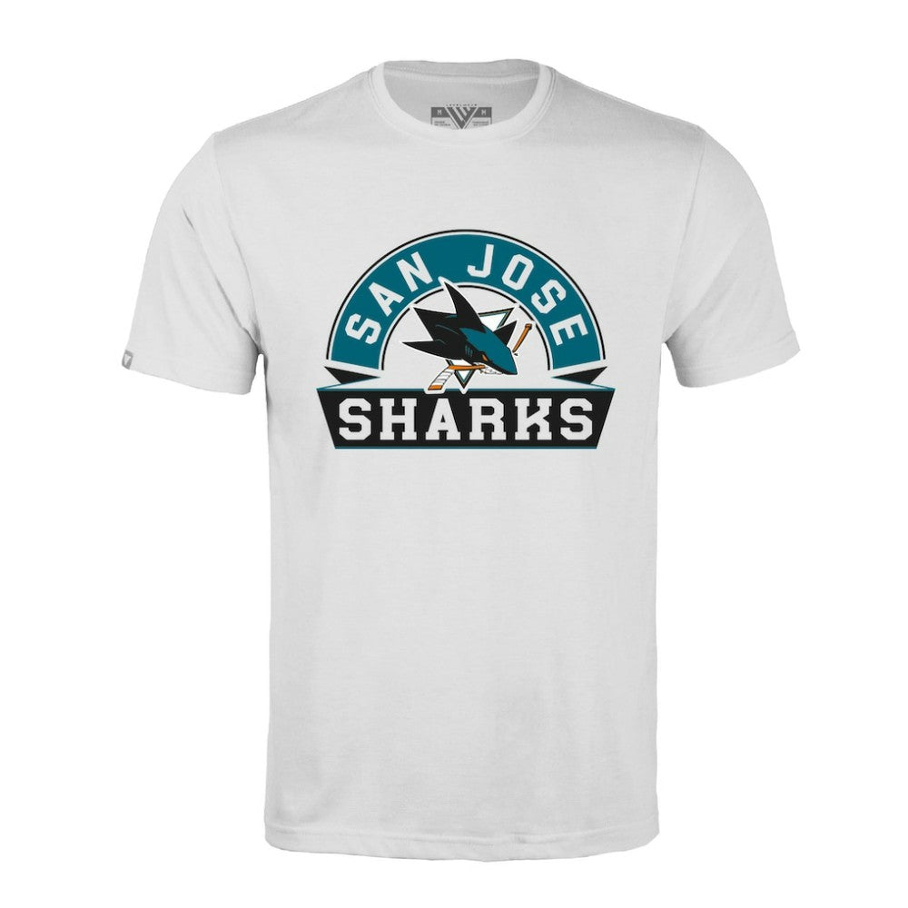 San Jose Sharks Levelwear Richmond Banner Arch T-Shirt - White T-shirts
