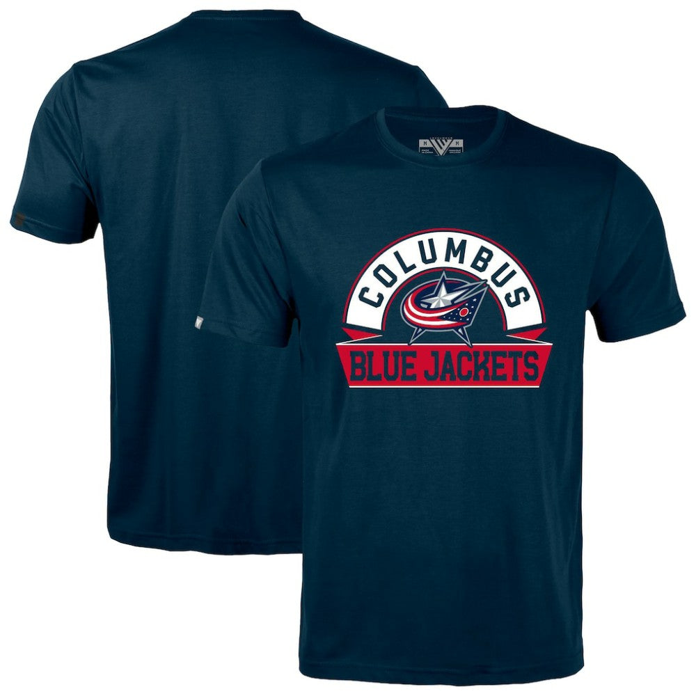 Columbus Blue Jackets Levelwear Richmond Banner Arch T-Shirt - Navy T-shirts