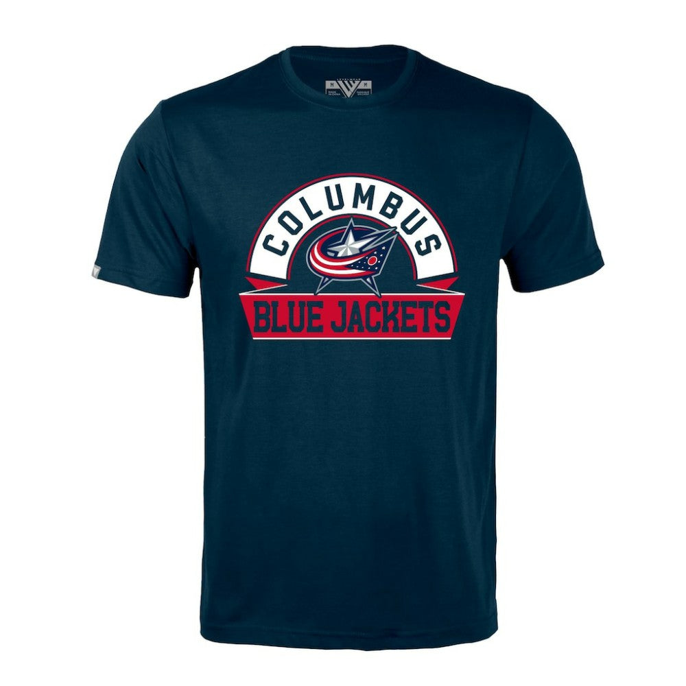 Columbus Blue Jackets Levelwear Richmond Banner Arch T-Shirt - Navy T-shirts