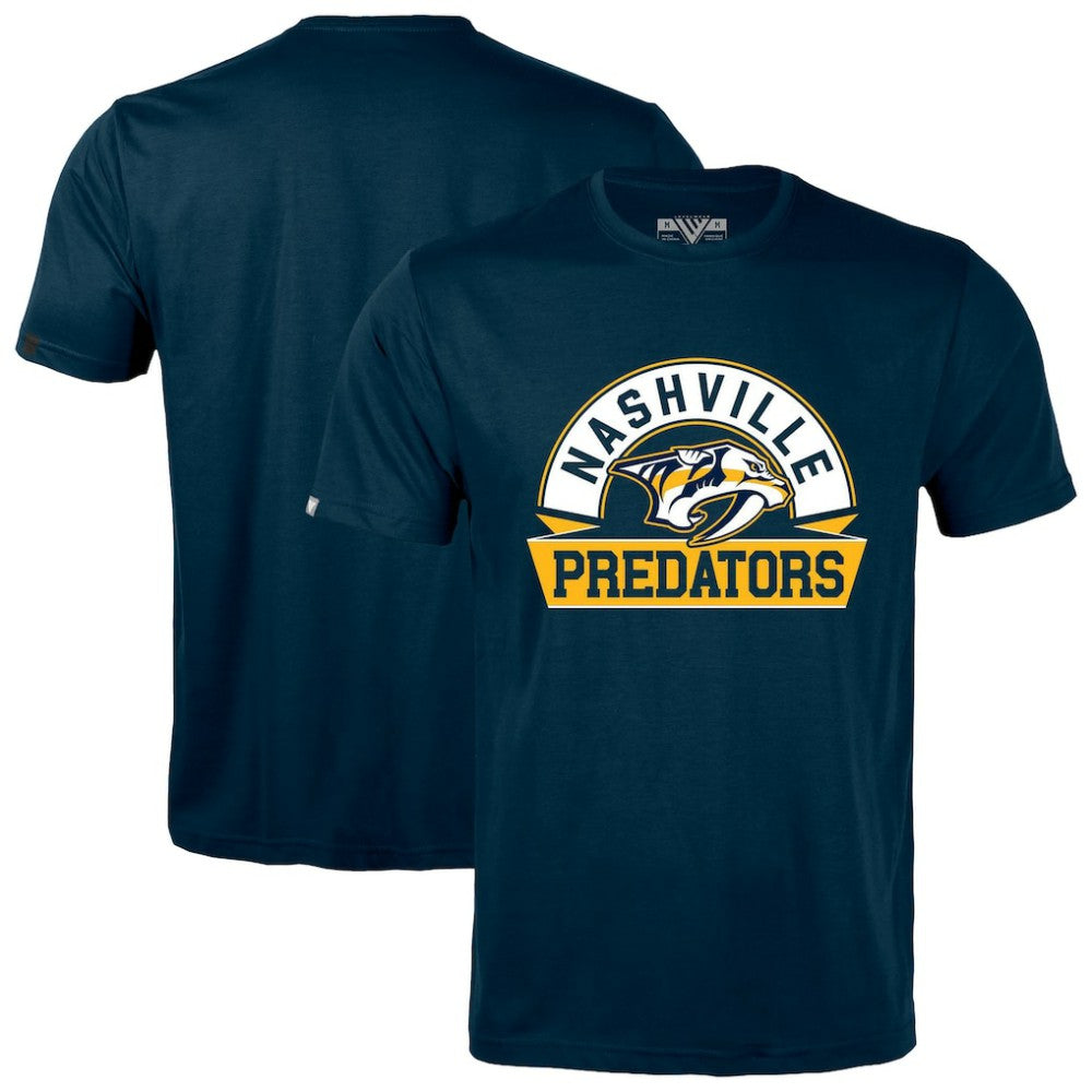 Nashville Predators Levelwear Richmond Banner Arch T-Shirt - Navy T-shirts