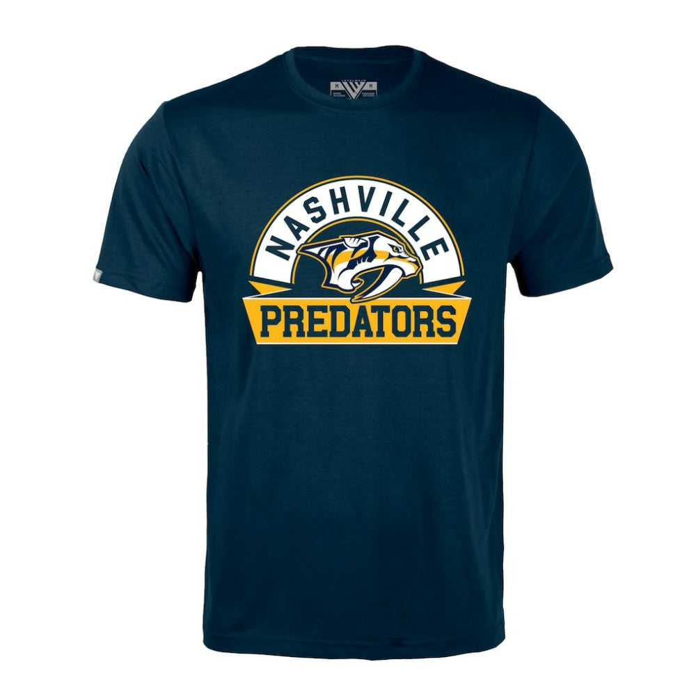 Nashville Predators Levelwear Richmond Banner Arch T-Shirt - Navy T-shirts