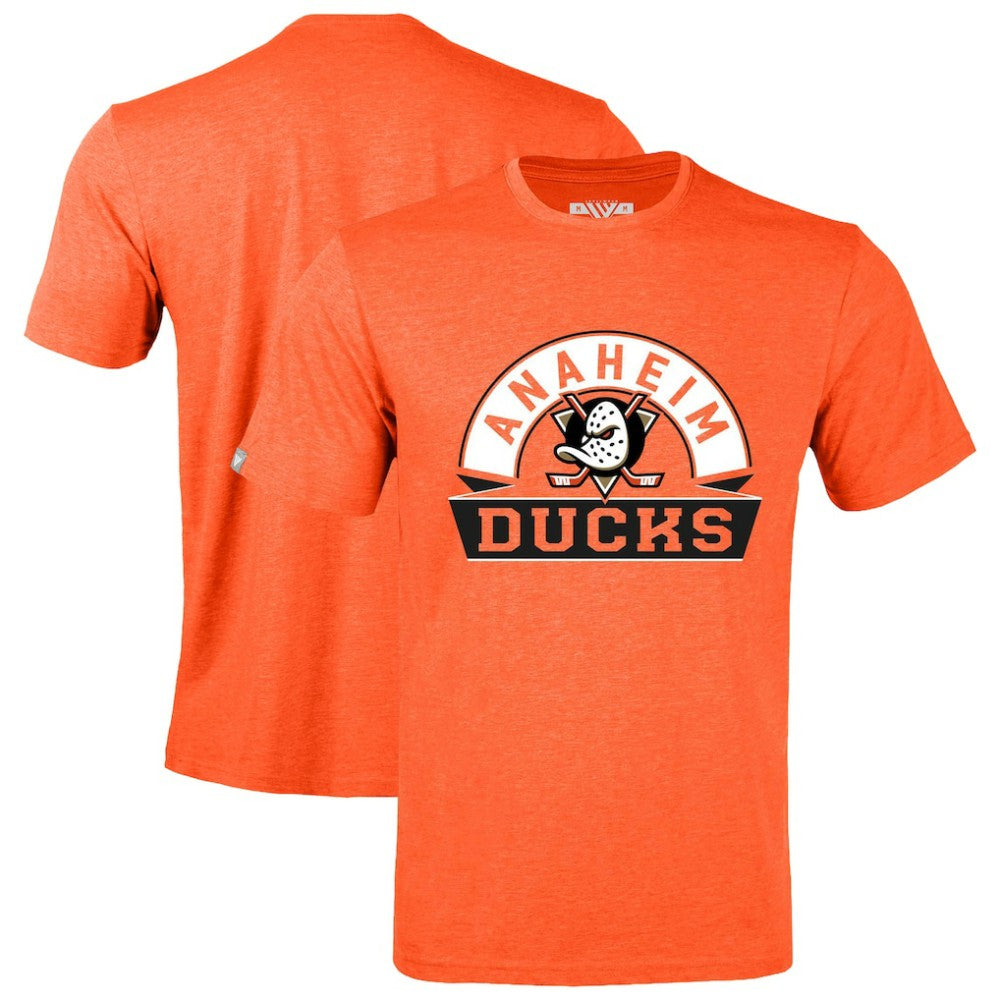Anaheim Ducks Levelwear Richmond Banner Arch T-Shirt - Heather Orange T-shirts