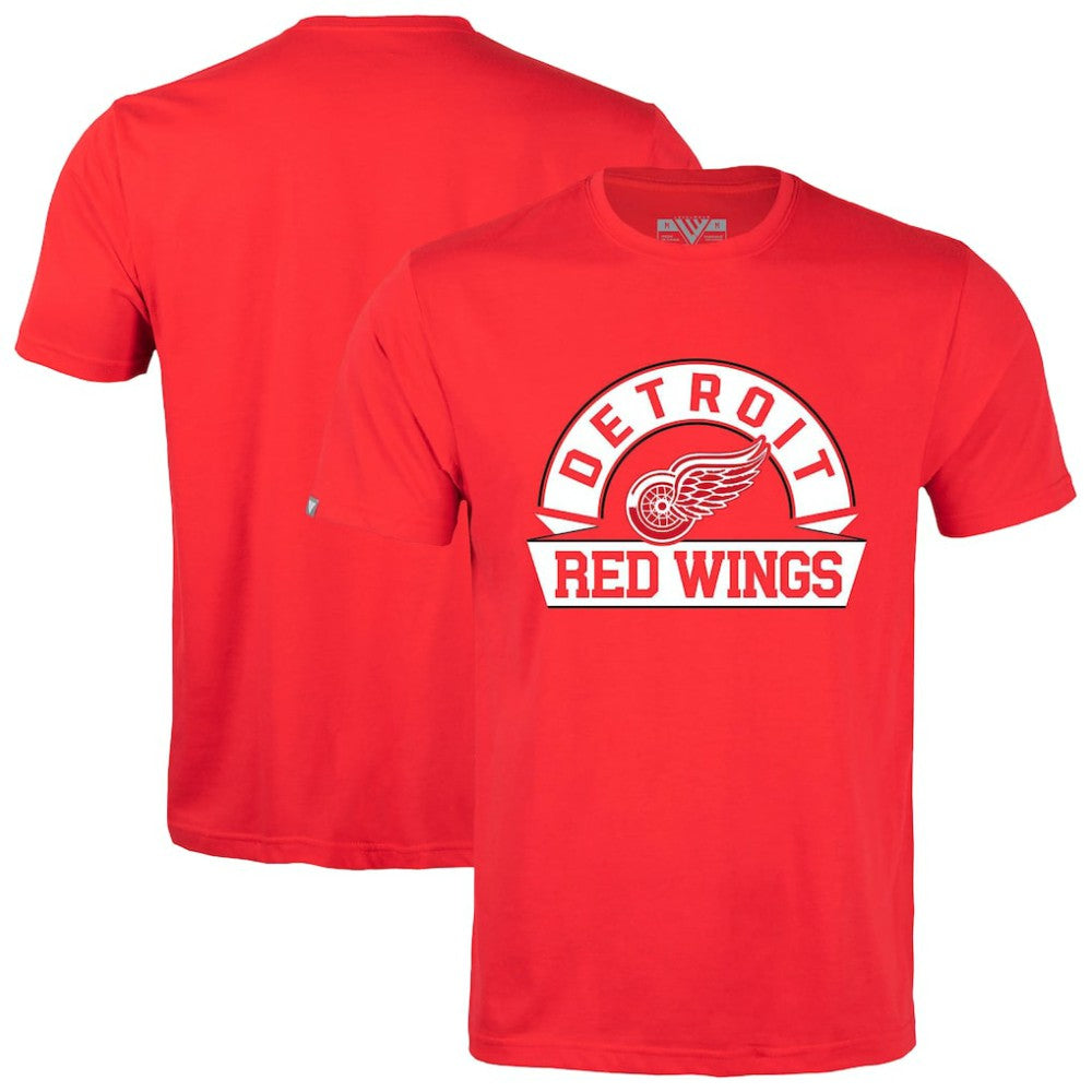 Detroit Red Wings Levelwear Richmond Banner Arch T-Shirt - Red T-shirts