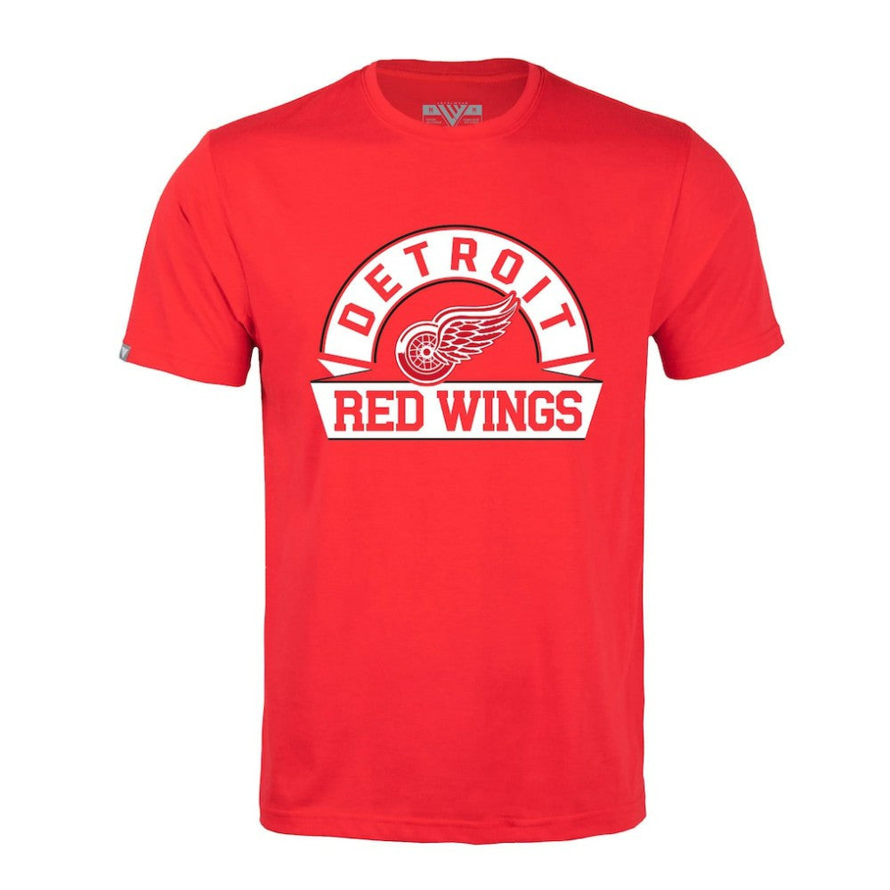 Detroit Red Wings Levelwear Richmond Banner Arch T-Shirt - Red T-shirts