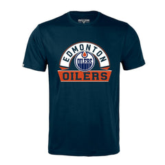Edmonton Oilers Levelwear Richmond Banner Arch T-Shirt - Navy T-shirts