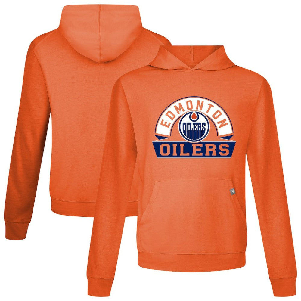 Edmonton Oilers Levelwear Relay Banner Arch Pullover Hoodie - Orange Hoodies