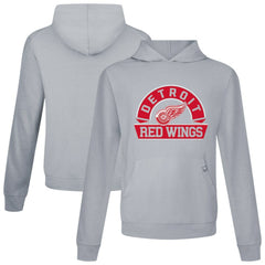 Detroit Red Wings Levelwear Relay Banner Arch Pullover Hoodie - Gray Hoodies