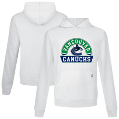 Vancouver Canucks Levelwear Relay Banner Arch Pullover Hoodie - White Hoodies