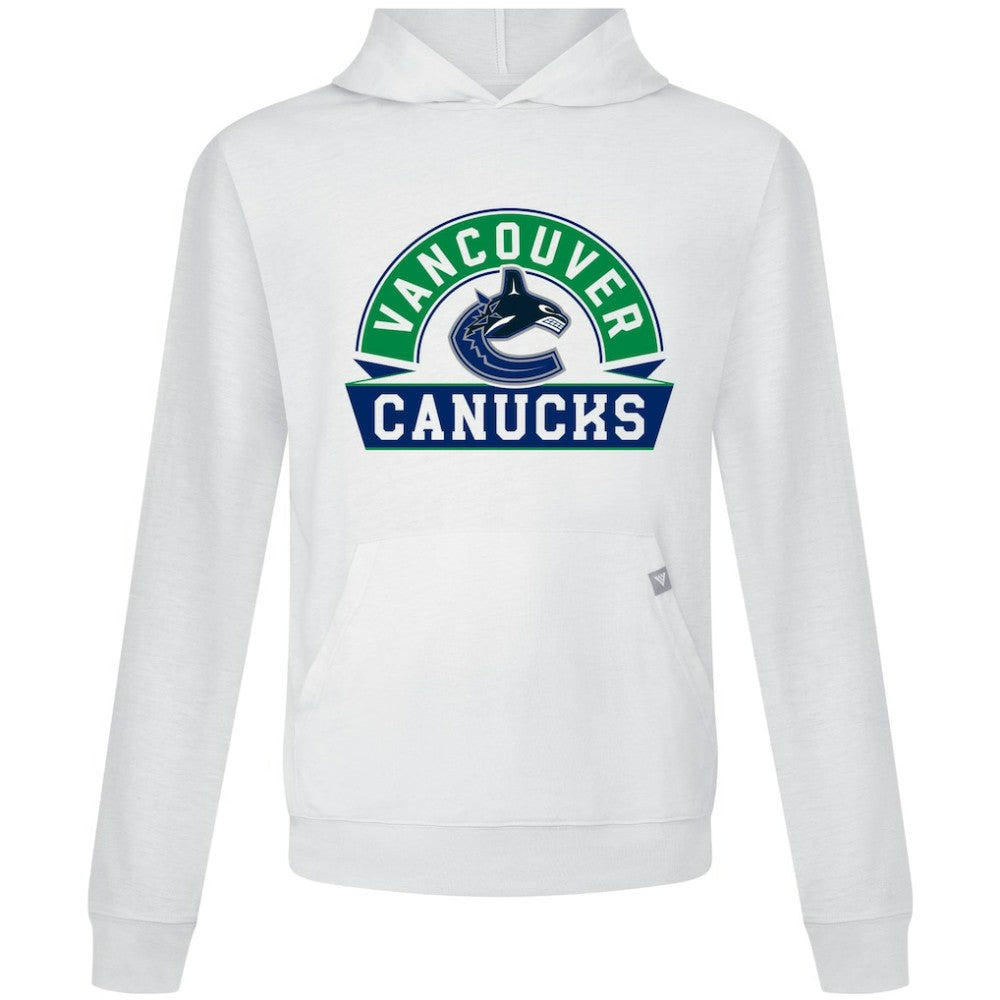 Vancouver Canucks Levelwear Relay Banner Arch Pullover Hoodie - White Hoodies