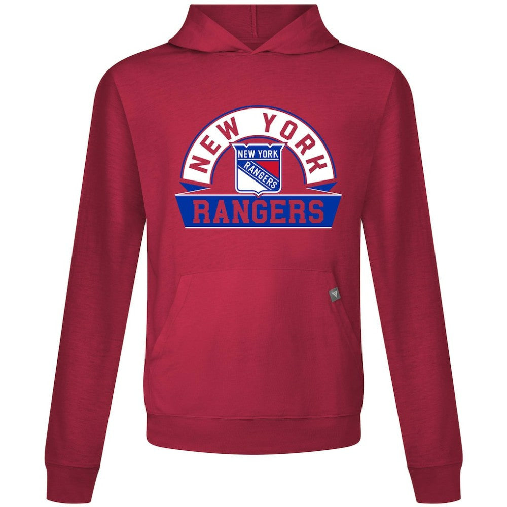New York Rangers Levelwear Relay Banner Arch Pullover Hoodie - Red Hoodies