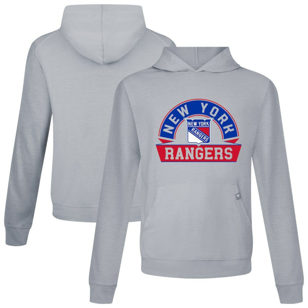 New York Rangers Levelwear Relay Banner Arch Pullover Hoodie - Gray Hoodies