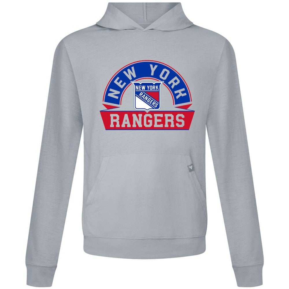 New York Rangers Levelwear Relay Banner Arch Pullover Hoodie - Gray Hoodies