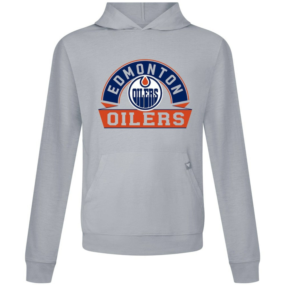 Edmonton Oilers Levelwear Relay Banner Arch Pullover Hoodie - Gray Hoodies