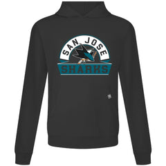 San Jose Sharks Levelwear Relay Banner Arch Pullover Hoodie - Black Hoodies