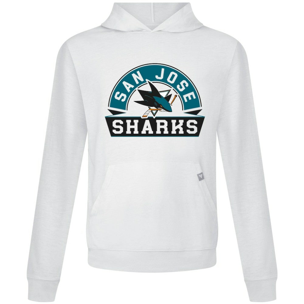 San Jose Sharks Levelwear Relay Banner Arch Pullover Hoodie - White Hoodies