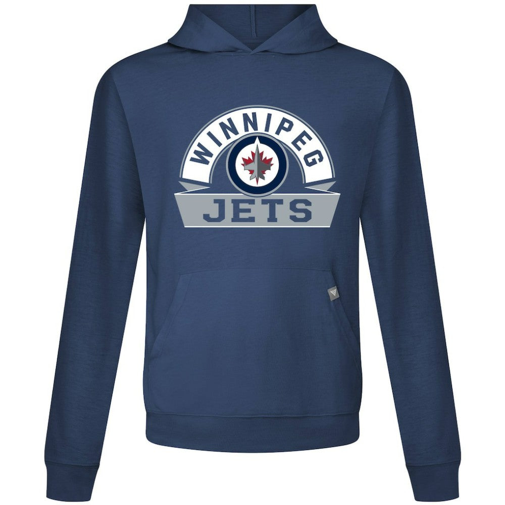 Winnipeg Jets Levelwear Relay Banner Arch Pullover Hoodie - Navy Hoodies
