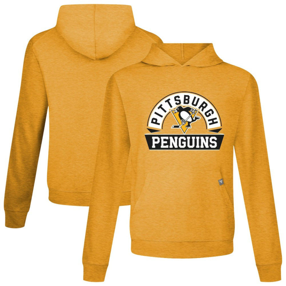 Pittsburgh Penguins Levelwear Relay Banner Arch Pullover Hoodie - Gold Hoodies