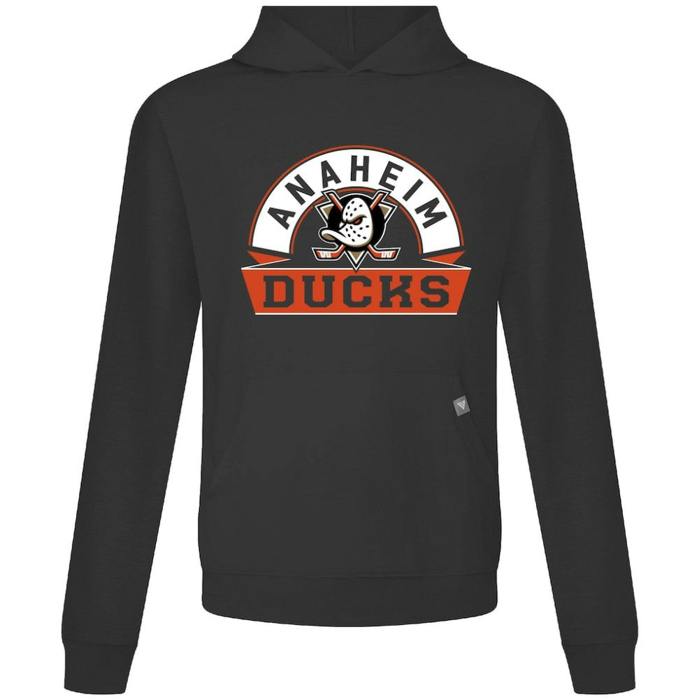 Anaheim Ducks Levelwear Relay Banner Arch Pullover Hoodie - Black Hoodies