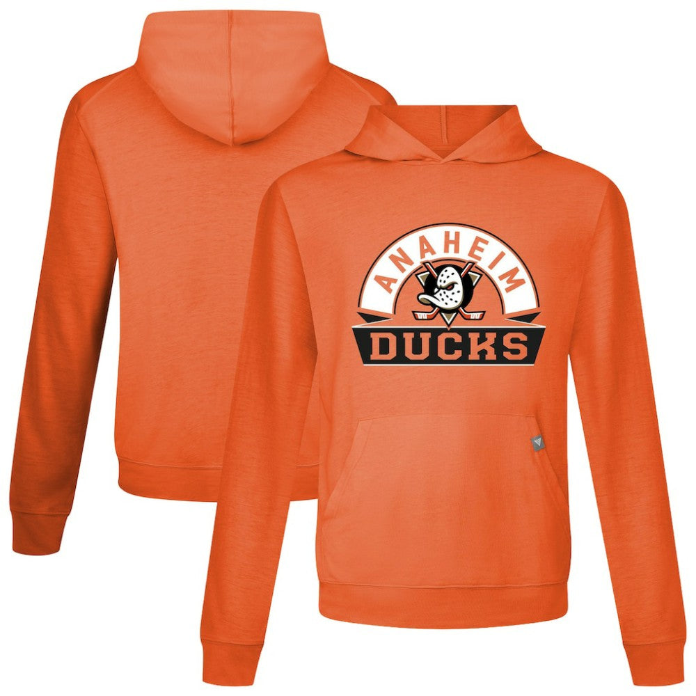 Anaheim Ducks Levelwear Relay Banner Arch Pullover Hoodie - Orange Hoodies