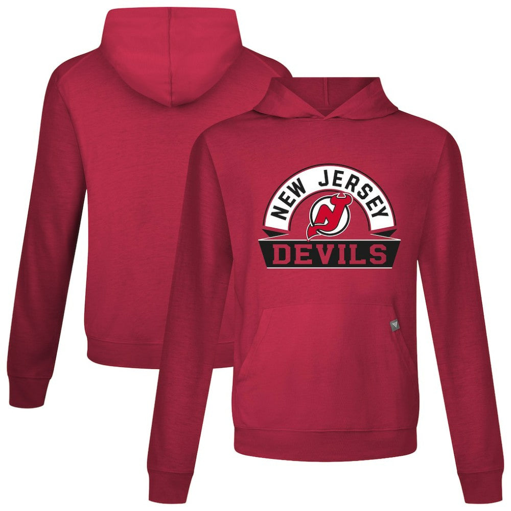 New Jersey Devils Levelwear Relay Banner Arch Pullover Hoodie - Red Jerseys