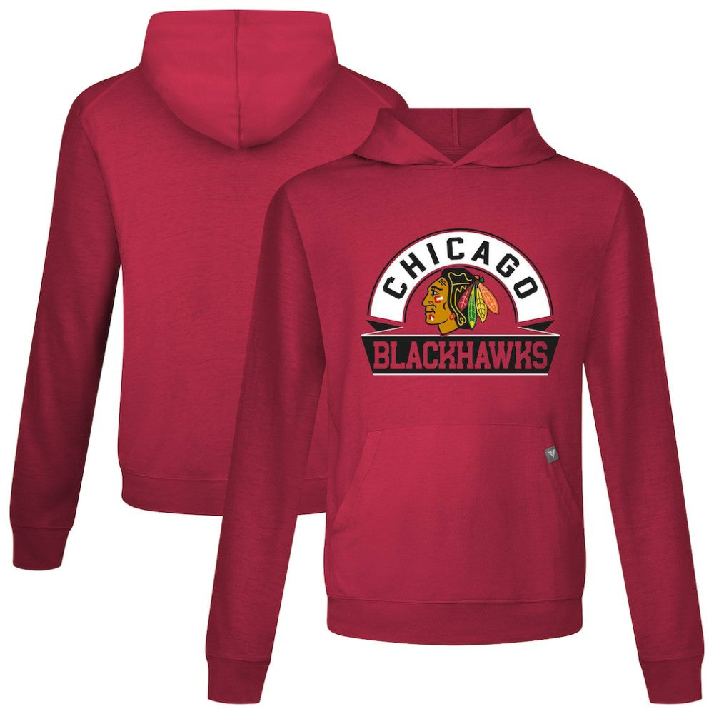Chicago Blackhawks Levelwear Relay Banner Arch Pullover Hoodie - Red Hoodies
