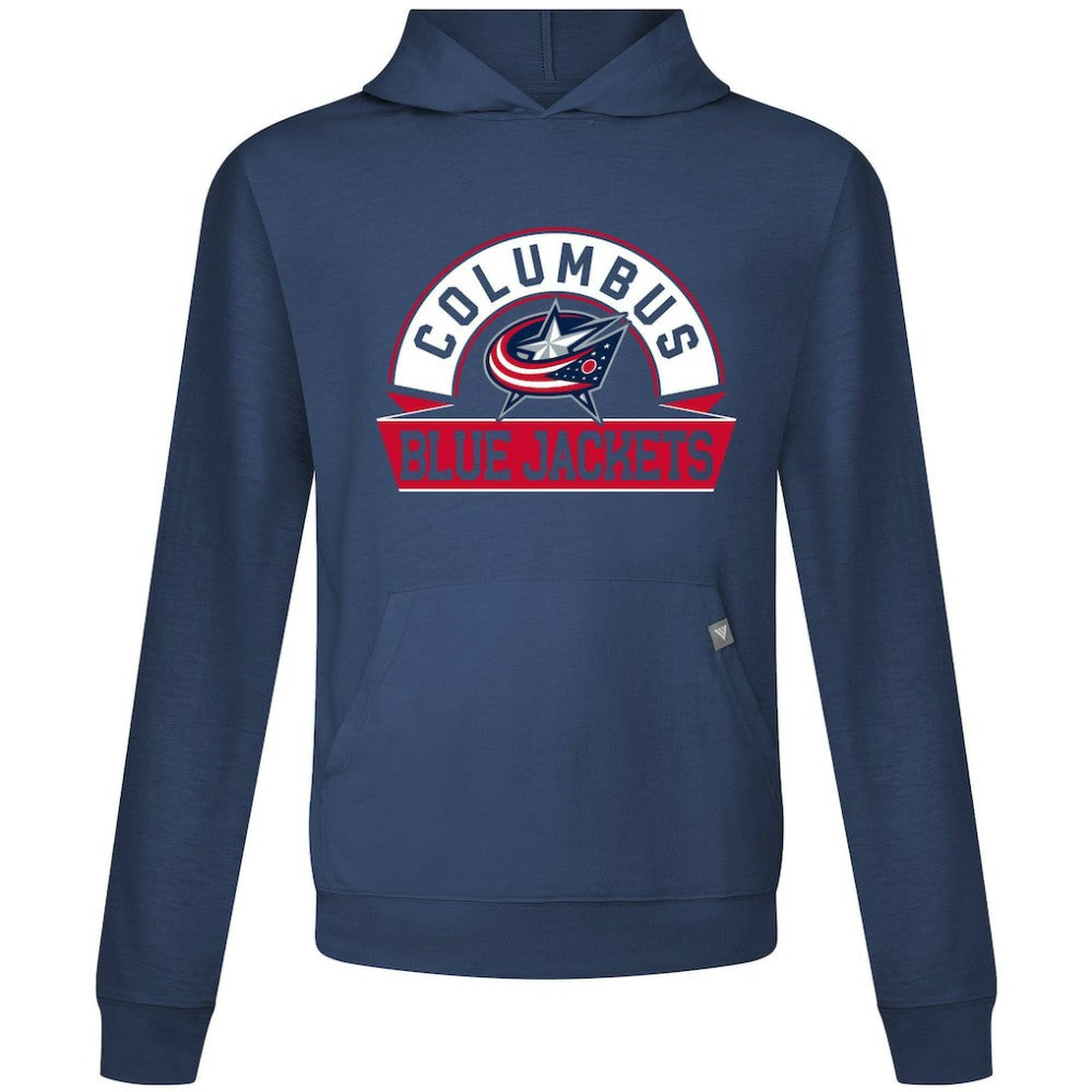 Columbus Blue Jackets Levelwear Relay Banner Arch Pullover Hoodie - Navy Hoodies